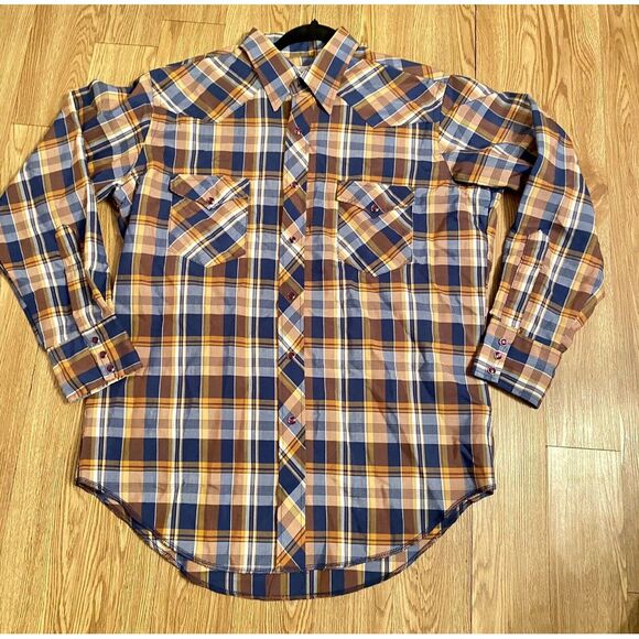 Wrangler Other - Wrangler‎ VTG Mens Sz 16.5 33 Western Shirt Button Up Long Sleeve Pearl Buttons